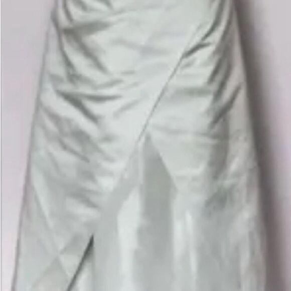 David's Bridal Gown prom Fit Flare A line Floral Beads accent  mint green  SZ2 - Picture 12 of 16